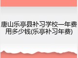唐山乐亭县补习学校一年费用多少钱(乐亭补习年费)