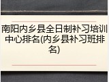 南阳内乡县全日制补习培训中心排名(内乡县补习班排名)