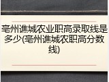 亳州谯城农业职高录取线是多少(亳州谯城农职高分数线)