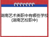 湖南艺术类职中有哪些学校(湖南艺校职中)