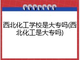 西北化工学校是大专吗(西北化工是大专吗)