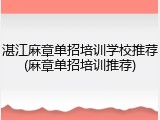 湛江麻章单招培训学校推荐(麻章单招培训推荐)