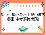 初中生毕业考不上高中该去哪里(中考落榜出路)