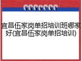 宜昌伍家岗单招培训班哪家好(宜昌伍家岗单招培训)