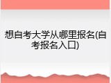 想自考大学从哪里报名(自考报名入口)