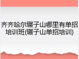 齐齐哈尔碾子山哪里有单招培训班(碾子山单招培训)