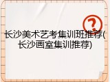 长沙美术艺考集训班推荐(长沙画室集训推荐)
