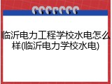 临沂电力工程学校水电怎么样(临沂电力学校水电)