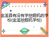 金溪县有没有学挖掘机的学校(金溪挖掘机学校)