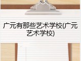 广元有那些艺术学校(广元艺术学校)