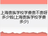 上海贵族学校学费贵不贵呀多少钱(上海贵族学校学费多少)