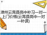 漳州云霄县高中补习一对一上门价格(云霄县高中一对一补课)