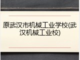 原武汉市机械工业学校(武汉机械工业校)