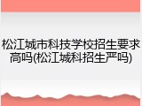 松江城市科技学校招生要求高吗(松江城科招生严吗)