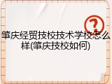 肇庆经贸技校技术学校怎么样(肇庆技校如何)