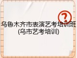 乌鲁木齐市表演艺考培训班(乌市艺考培训)
