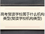 高考复读学校属于什么机构类型(复读学校机构类型)