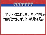 河池大化单招培训机构哪家最好(大化单招培训优选)