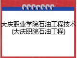 大庆职业学院石油工程技术(大庆职院石油工程)