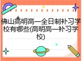佛山高明高一全日制补习学校有哪些(高明高一补习学校)