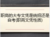 职高的大专文凭是统招还是自考(职高文凭性质)
