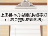 上思县挖机培训机构哪家好(上思县挖机培训优选)