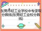 东莞市轻工业学校中专录取分数线(东莞轻工业校分数线)