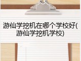 游仙学挖机在哪个学校好(游仙学挖机学校)