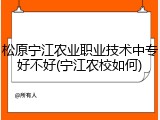 松原宁江农业职业技术中专好不好(宁江农校如何)