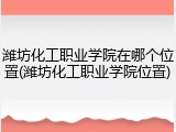 潍坊化工职业学院在哪个位置(潍坊化工职业学院位置)