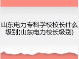 山东电力专科学校校长什么级别(山东电力校长级别)