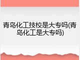 青岛化工技校是大专吗(青岛化工是大专吗)