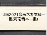 河南2021音乐艺考本科一批(河南音本一批)