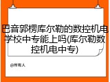 巴音郭楞库尔勒的数控机电学校中专能上吗(库尔勒数控机电中专)