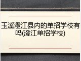 玉溪澄江县内的单招学校有吗(澄江单招学校)