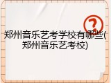 郑州音乐艺考学校有哪些(郑州音乐艺考校)