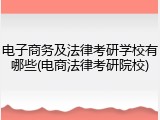 电子商务及法律考研学校有哪些(电商法律考研院校)