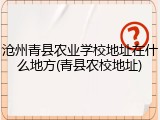 沧州青县农业学校地址在什么地方(青县农校地址)