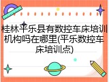 桂林平乐县有数控车床培训机构吗在哪里(平乐数控车床培训点)