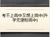 考不上高中又想上高中(升学无望盼高中)