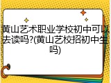 黄山艺术职业学校初中可以去读吗?(黄山艺校招初中生吗)