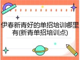 伊春新青好的单招培训哪里有(新青单招培训点)