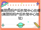 美丽妈妈产后恢复中心在哪(美丽妈妈产后恢复中心地址)