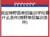 保定博野县单招集训学校要什么条件(博野单招集训条件)