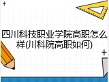 四川科技职业学院高职怎么样(川科院高职如何)