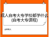 成人自考大专学校都学什么(自考大专课程)