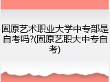 固原艺术职业大学中专部是自考吗?(固原艺职大中专自考)