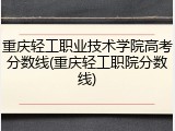 重庆轻工职业技术学院高考分数线(重庆轻工职院分数线)
