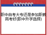 职中自考大专还是参加职教高考好(职中升学选择)
