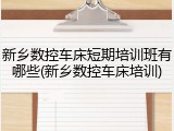 新乡数控车床短期培训班有哪些(新乡数控车床培训)